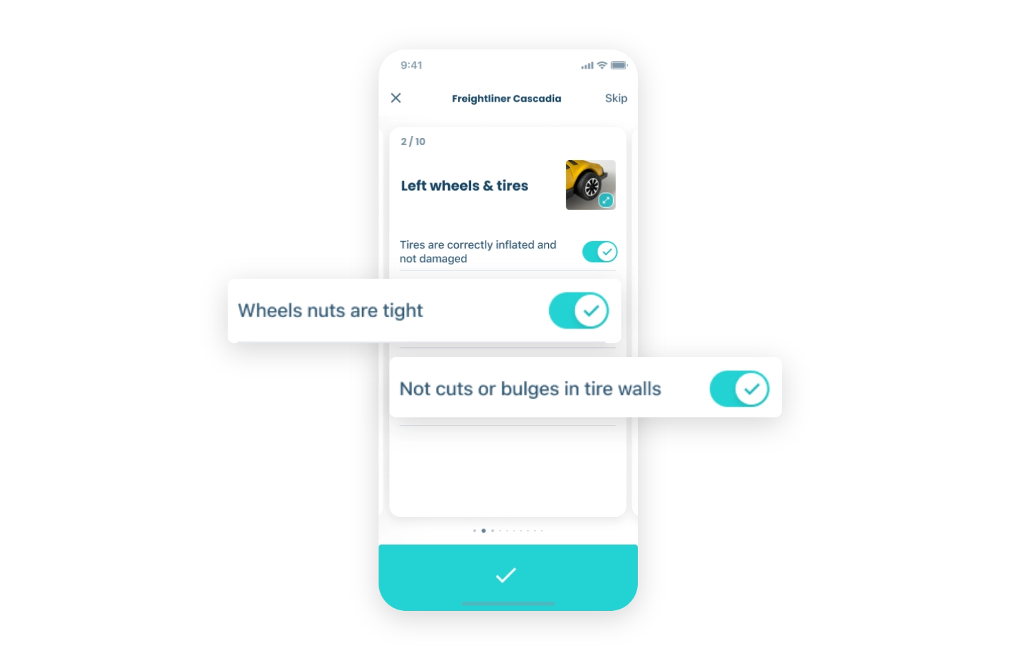 Vehicle inspection app for drivers